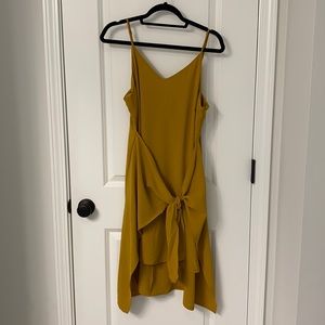 High-Low Tie Front Gold Dress